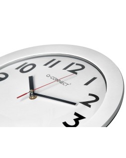 Reloj q-connect de pared plastico oficina redondo 30 cm marco blanco