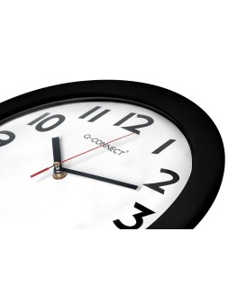 Reloj q-connect de pared plastico oficina redondo 30 cm marco negro