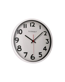 Reloj q-connect de pared plastico oficina redondo 34 cm marco blanco