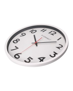 Reloj q-connect de pared plastico oficina redondo 34 cm marco blanco