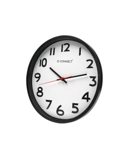 Reloj q-connect de pared plastico oficina redondo 34 cm marco negro