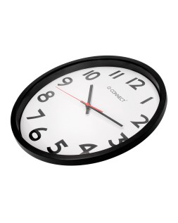 Reloj q-connect de pared plastico oficina redondo 34 cm marco negro