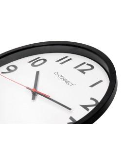 Reloj q-connect de pared plastico oficina redondo 34 cm marco negro