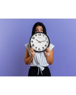 Reloj q-connect de pared plastico oficina redondo 34 cm marco negro
