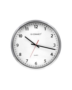 Reloj q-connect de pared plastico oficina redondo 50 cm marco cromado