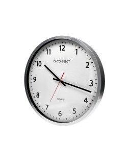 Reloj q-connect de pared plastico oficina redondo 50 cm marco cromado