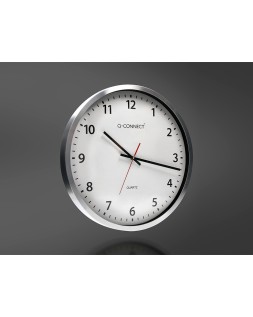 Reloj q-connect de pared plastico oficina redondo 50 cm marco cromado