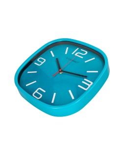 Reloj q-connect de pared de plastico redondo 30 cm movimiento silencioso color azul