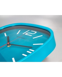 Reloj q-connect de pared de plastico redondo 30 cm movimiento silencioso color azul