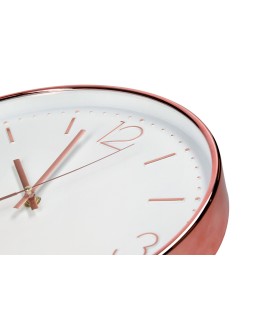 Reloj q-connect de pared metalico redondo 30,5 cm movimiento silencioso color rosa dorado