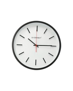 Reloj q-connect de pared de plastico redondo 34,4 cm movimiento silencioso color negro