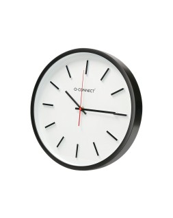 Reloj q-connect de pared de plastico redondo 34,4 cm movimiento silencioso color negro