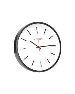 Reloj q-connect de pared de plastico redondo 34,4 cm movimiento silencioso color negro