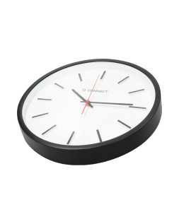 Reloj q-connect de pared de plastico redondo 34,4 cm movimiento silencioso color negro