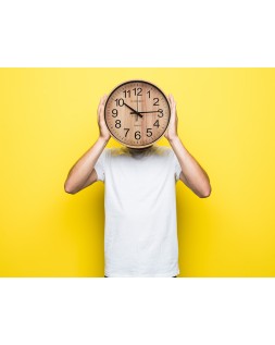 Reloj q-connect de pared de plastico redondo 25,7 cm movimiento silencioso color madera natural