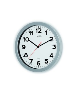 Reloj maul step de pared redondo 35 cm diametro electrico color plata