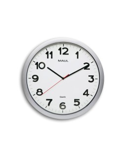 Reloj maul step de pared redondo 40 cm diametro electrico color plata