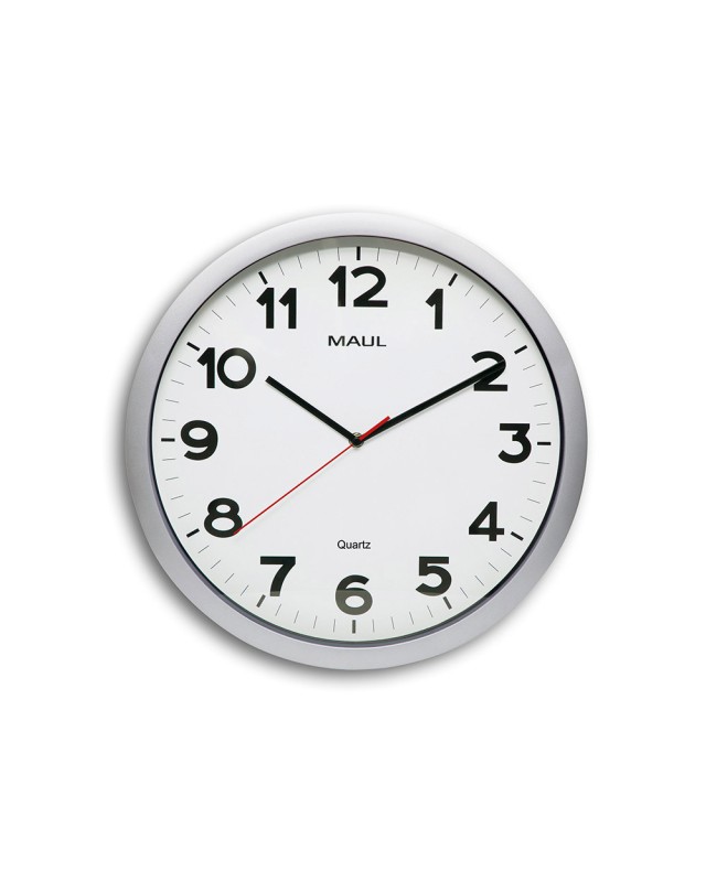 Reloj maul step de pared redondo 40 cm diametro electrico color plata