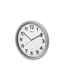 Reloj maul step de pared redondo 40 cm diametro electrico color plata