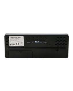 Reloj q-connect sobremesa digital con temperatura 3 alarmas control de voz 160x60x25mm