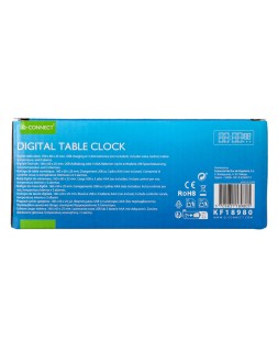 Reloj q-connect sobremesa digital con temperatura 3 alarmas control de voz 160x60x25mm