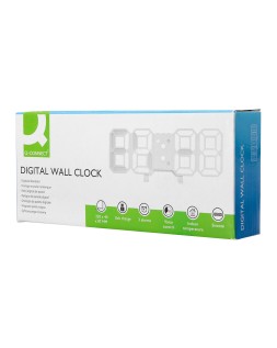 Reloj q-connect de pared digital con temperatura 3 alarmas control de sonido 220x40x87 mm