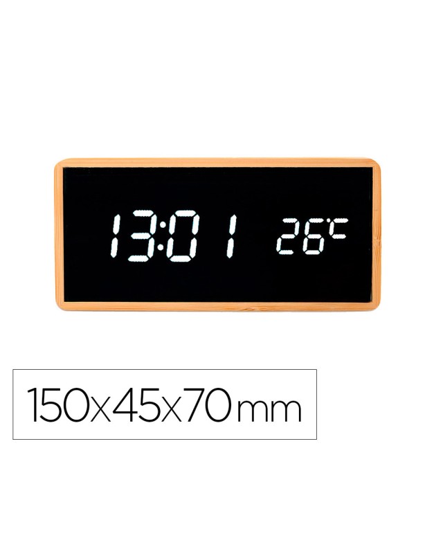 Reloj q-connect sobremesa digital con temperatura 150x45x70mm