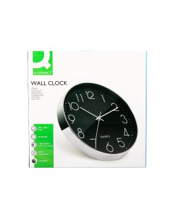 Reloj q-connect de pared analogico plateado silencioso 305x305x40mm