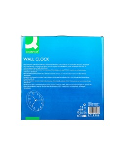 Reloj q-connect de pared analogico plateado silencioso 305x305x40mm