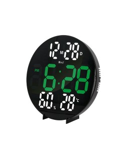 Reloj q-connect digital de pared digital con alarma redondo 27 cm