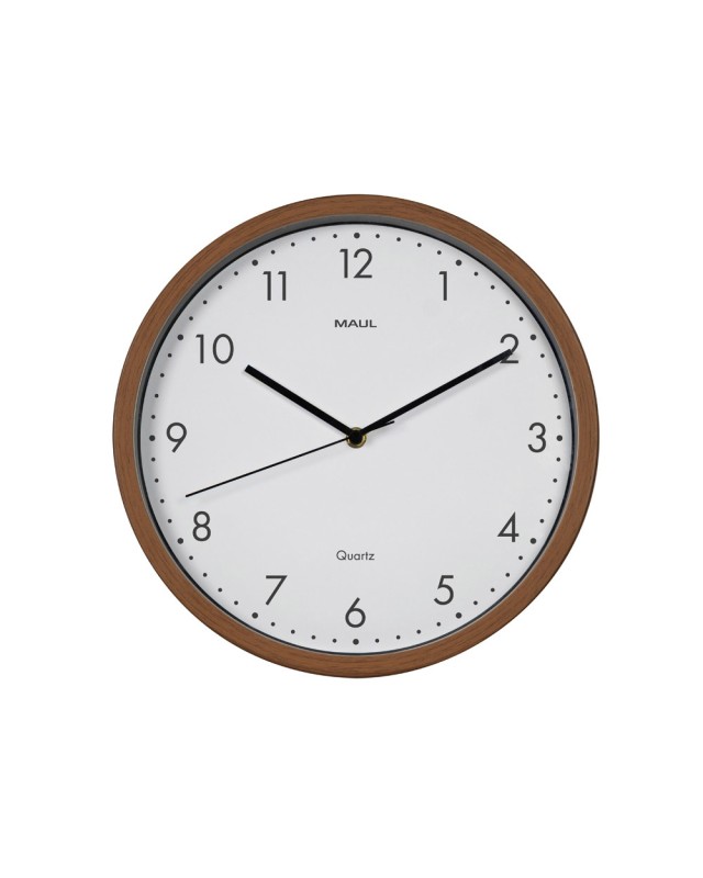 Reloj maul grain de pared redondo 30 cm diametro cuarzo marco madera oscura