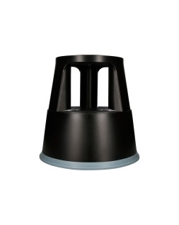Taburete q-connect ruedas retractiles tres ruedas dos niveles color negro