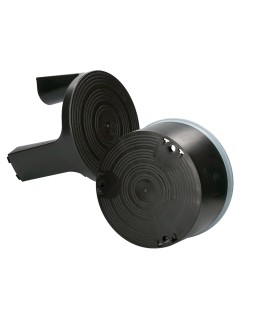 Taburete q-connect ruedas retractiles tres ruedas dos niveles color negro