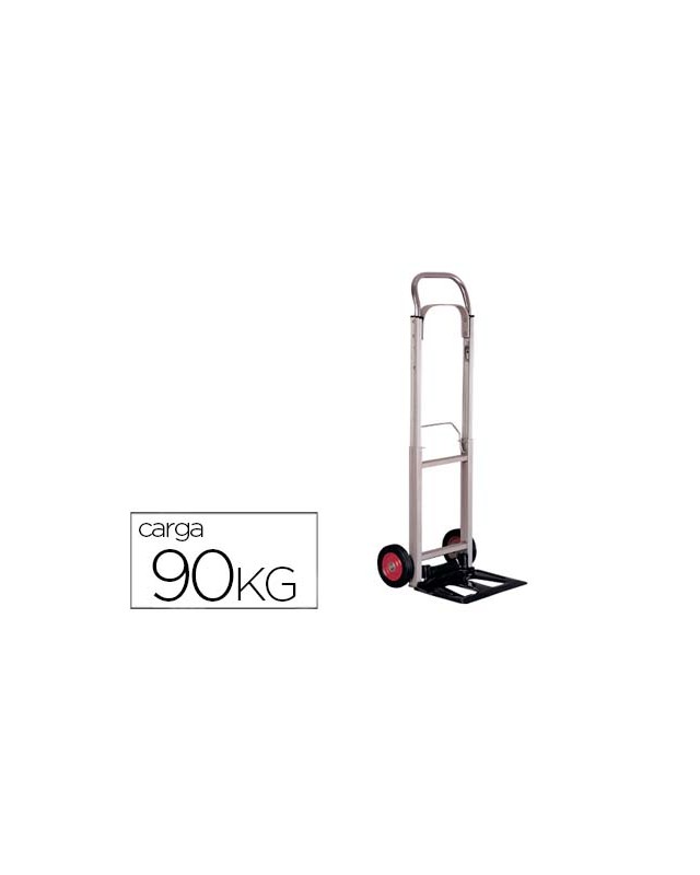 Carretilla portapaquetes q-connect con ruedas plegablesen aluminio carga 90 kg 1110x390x410 mm
