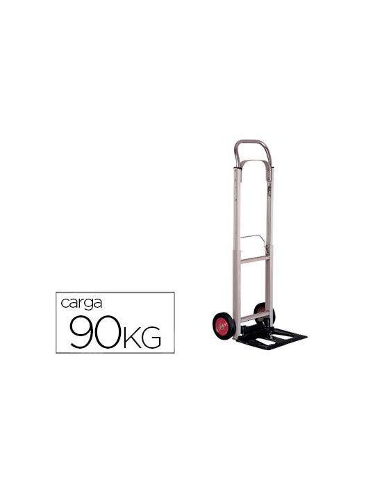Carretilla portapaquetes q-connect con ruedas plegablesen aluminio carga 90 kg 1110x390x410 mm