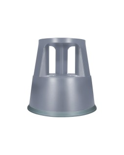 Taburete q-connect ruedas retractiles tres ruedas dos niveles color gris