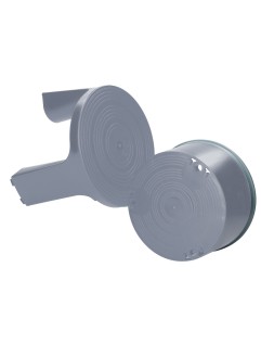 Taburete q-connect ruedas retractiles tres ruedas dos niveles color gris