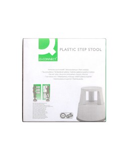 Taburete q-connect ruedas retractiles tres ruedas dos niveles color gris