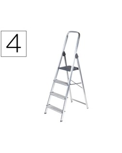Escalera q-connect de aluminio 4 peldaños 860x462x1470 mm peso maximo 150 kg en-131
