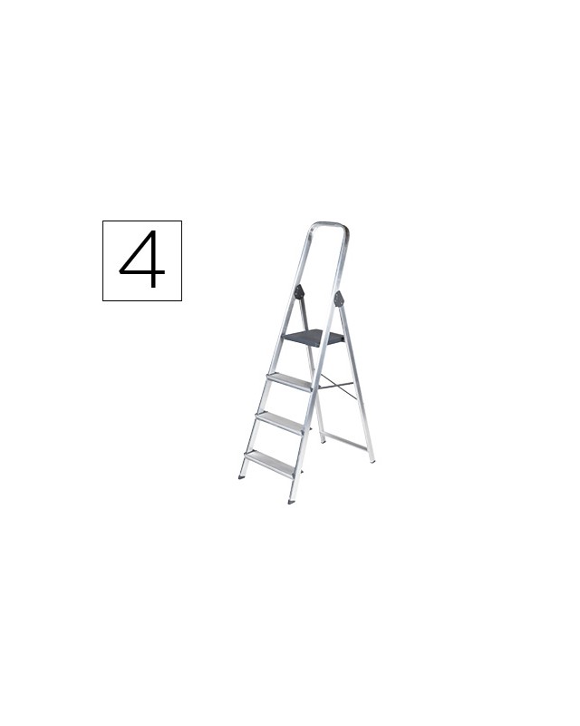 Escalera q-connect de aluminio 4 peldaños 860x462x1470 mm peso maximo 150 kg en-131