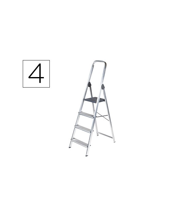 Escalera q-connect de aluminio 4 peldaños 860x462x1470 mm peso maximo 150 kg en-131