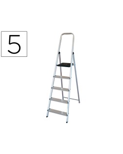 Escalera q-connect de aluminio 5 peldaños 1062x483x1675 mm peso maximo 150 kg en-131