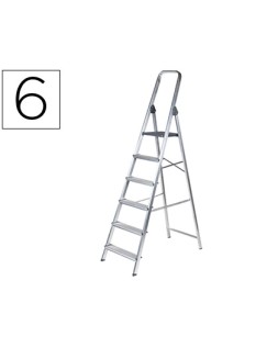 Escalera q-connect de aluminio 6 peldaños 1203x510x1895 mm peso maximo 150 kg en-131