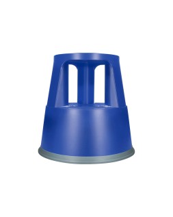 Taburete q-connect ruedas retractiles tres ruedas dos niveles color azul