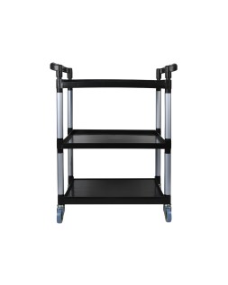 Carro de servicio multifuncional q-connect 3 estantes de polipropileno 830x420x970 mm