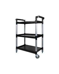 Carro de servicio multifuncional q-connect 3 estantes de polipropileno 830x420x970 mm