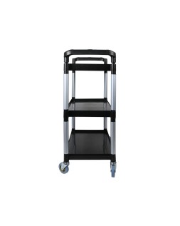 Carro de servicio multifuncional q-connect 3 estantes de polipropileno 830x420x970 mm