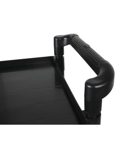 Carro de servicio multifuncional q-connect 3 estantes de polipropileno 830x420x970 mm