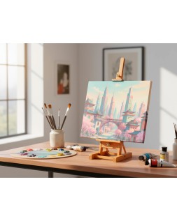 Caballete pintor de sobremesa liderpapel madera de pino barnizado 34x16x13 cm certificado fsc