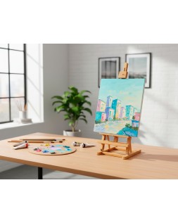 Caballete pintor de sobremesa liderpapel madera de pino barnizado 80x27,5x30 cm certificado fsc